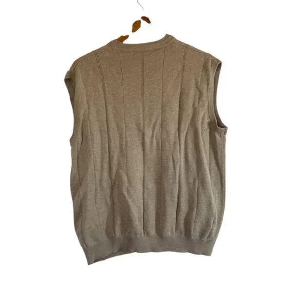 Fairway Outfitter Mens Tan Brown Knit Sleeveless Golf Sweater Vest Sz XL Cotton - Picture 2 of 10
